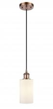 Innovations Lighting 516-1P-AC-G801-LED - Clymer - 1 Light - 4 inch - Antique Copper - Cord hung - Mini Pendant