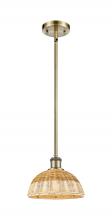 Innovations Lighting 516-1S-AB-NBD2-9-NAT - Bristol Natural II - 1 Light - 9 inch - Antique Brass - Stem hung - Mini Pendant