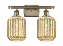 Innovations Lighting 516-2W-AB-G460-7ME - Preston Cylinder - 2 Light - 17 inch - Antique Brass - Bath Vanity Light