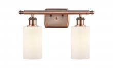 Innovations Lighting 516-2W-AC-G801-LED - Clymer - 2 Light - 14 inch - Antique Copper - Bath Vanity Light