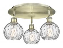 Innovations Lighting 516-3C-AB-G1215-6 - Athens Water Glass - 3 Light - 18 inch - Antique Brass - Semi-Flush Mount
