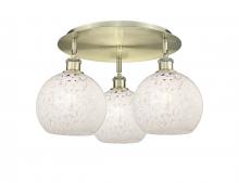 Innovations Lighting 516-3C-AB-G1216-8WM - White Mouchette - 3 Light - 20 inch - Antique Brass - Semi-Flush Mount