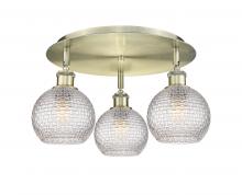 Innovations Lighting 516-3C-AB-G122C-6CL - Athens - 3 Light - 18 inch - Antique Brass - Semi-Flush Mount