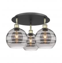 Innovations Lighting 516-3C-BAB-G556-8SM - Rochester - 3 Light - 20 inch - Black Antique Brass - Semi-Flush Mount