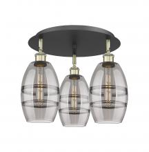 Innovations Lighting 516-3C-BAB-G557-6SM - Vaz - 3 Light - 18 inch - Black Antique Brass - Semi-Flush Mount