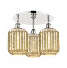 Innovations Lighting 516-3C-PN-G460-7ME - Preston Cylinder - 3 Light - 19 inch - Polished Nickel - Semi-Flush Mount