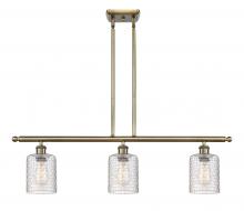 Innovations Lighting 516-3I-AB-G112C-5CL - Cobbleskill - 3 Light - 36 inch - Antique Brass - Stem hung - Island Light