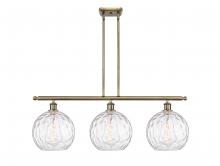 Innovations Lighting 516-3I-AB-G1215-10-LED - Athens Water Glass - 3 Light - 37 inch - Antique Brass - Stem hung - Island Light