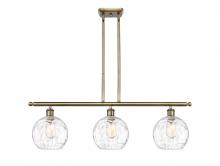 Innovations Lighting 516-3I-AB-G1215-8-LED - Athens Water Glass - 3 Light - 36 inch - Antique Brass - Stem hung - Island Light