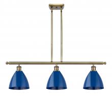 Innovations Lighting 516-3I-AB-MBD-75-BL-LED - Plymouth - 3 Light - 36 inch - Antique Brass - Stem hung - Island Light