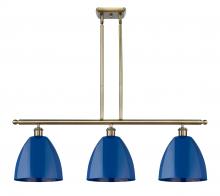 Innovations Lighting 516-3I-AB-MBD-9-BL-LED - Plymouth - 3 Light - 36 inch - Antique Brass - Stem hung - Island Light