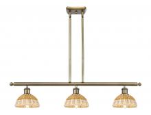 Innovations Lighting 516-3I-AB-NBD2-75-NAT - Bristol Natural II - 3 Light - 36 inch - Antique Brass - Stem Hung - Island Light