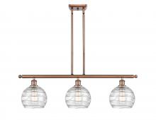 Innovations Lighting 516-3I-AC-G1213-8-LED - Athens Deco Swirl - 3 Light - 36 inch - Antique Copper - Stem hung - Island Light