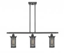 Innovations Lighting 516-3I-BK-CE219-LED - Bleecker - 3 Light - 36 inch - Matte Black - Stem hung - Island Light