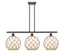 Innovations Lighting 516-3I-BK-G121-10RB - Farmhouse Rope - 3 Light - 37 inch - Matte Black - Stem hung - Island Light