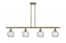 Innovations Lighting 516-4I-AB-G1215-6-LED - Athens Water Glass - 4 Light - 48 inch - Antique Brass - Stem hung - Island Light