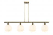 Innovations Lighting 516-4I-AB-G1217-8WV - White Venetian - 4 Light - 48 inch - Antique Brass - Stem Hung - Island Light