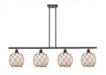 Innovations Lighting 516-4I-BK-G121-8RB - Farmhouse Rope - 4 Light - 48 inch - Matte Black - Stem hung - Island Light