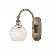 Innovations Lighting 518-1W-AB-G1216-6WM - White Mouchette - 1 Light - 6 inch - Antique Brass - Adjustable Swing Arm