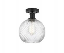 Innovations Lighting 616-1F-BK-G1214-8 - Athens Twisted Swirl 1 Light 8 inch Semi-Flush Mount