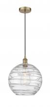 Innovations Lighting 616-1P-AB-G1213-12-LED - Athens Deco Swirl - 1 Light - 12 inch - Antique Brass - Cord hung - Mini Pendant