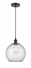 Innovations Lighting 616-1P-BK-G122-10CBK - Farmhouse Chicken Wire - 1 Light - 10 inch - Matte Black - Cord hung - Mini Pendant