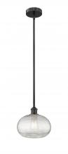 Innovations Lighting 616-1S-BK-G555-10CL - Ithaca - 1 Light - 10 inch - Matte Black - Stem hung - Mini Pendant