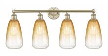 Innovations Lighting 616-4W-AB-G480-6AM - Brookhaven Almond - 4 Light - 33 inch - Antique Brass - Bath Vanity Light
