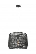 Innovations Lighting 684-1P-BK-18NT - Elwood - 1 Light - 18 inch - Matte Black Elwood Rope - Cord hung - Pendant