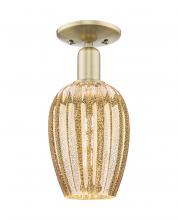 Innovations Lighting 716-1C-AB-G457-6ME - Preston Flute - 1 Light - 6 inch - Antique Brass - Semi-Flush Mount