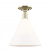 Innovations Lighting 716-1C-AB-GBC-121 - Berkshire Glass - 1 Light - 12 inch - Antique Brass - Semi-Flush Mount