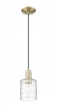 Innovations Lighting 716-1P-AB-G1113 - Cobbleskill - 1 Light - 5 inch - Antique Brass - Cord hung - Mini Pendant