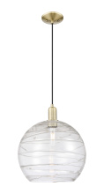 Innovations Lighting 716-1P-AB-G1213-14CL - Athens Deco Swirl - 1 Light - 14 inch - Antique Brass - Cord hung - Mini Pendant