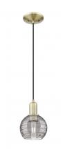 Innovations Lighting 716-1P-AB-G1213-6SM - Athens Deco Swirl - 1 Light - 6 inch - Antique Brass - Cord hung - Mini Pendant