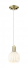 Innovations Lighting 716-1P-AB-G1217-6WV - White Venetian - 1 Light - 6 inch - Antique Brass - Cord hung - Mini Pendant