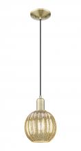 Innovations Lighting 716-1P-AB-G458-7ME - Preston Globe - 1 Light - 6 inch - Antique Brass - Cord hung - Mini Pendant