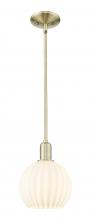 Innovations Lighting 716-1S-AB-G1217-8WV - White Venetian - 1 Light - 8 inch - Antique Brass - Stem hung - Mini Pendant