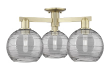 Innovations Lighting 716-3F-AB-G1213-8SM - Athens Deco Swirl - 3 Light - 26 inch - Antique Brass - Semi-Flush Mount
