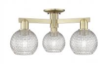 Innovations Lighting 716-3F-AB-G122C-6CL - Athens - 3 Light - 23 inch - Antique Brass - Semi-Flush Mount