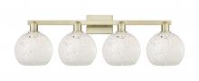 Innovations Lighting 716-4W-AB-G1216-8WM - White Mouchette - 4 Light - 35 inch - Antique Brass - Bath Vanity Light