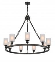 Innovations Lighting 840-BK-G801 - Clymer - 9 Light - 40 inch - Matte Black - Chain Hung - Chandelier
