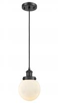 Innovations Lighting 916-1P-BK-G201-6-LED - Beacon - 1 Light - 6 inch - Matte Black - Cord hung - Mini Pendant