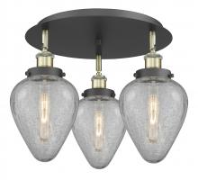 Innovations Lighting 916-3C-BAB-G165 - Geneseo - 3 Light - 18 inch - Black Antique Brass - Semi-Flush Mount