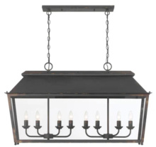 Golden 0804-LP ABI - Golden Lighting Abingdon 8-light Island Light in Antique Black Iron
