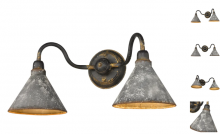 Golden 0877-BA2 ABI-GV - Wry Lighting Jasper 2-light Vanity in Antique Black Iron