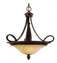 Golden 8106-3P CDB - Wry Lighting Torbellino 3-light Pendant in Cordoban Bronze and Remolino Glass