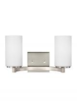 Generation Lighting 4439102EN3-962 - Hettinger transitional 2-light LED indoor dimmable bath vanity wall sconce in brushed nickel silver