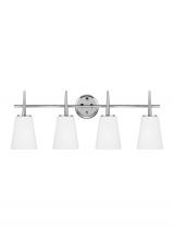Generation Lighting 4440404-05 - Driscoll contemporary 4-light indoor dimmable bath vanity wall sconce in chrome silver finish with c