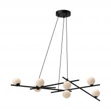 Kuzco Lighting CH89854-BK/GO-UNV - Amara 54-in Black/Glossy Opal Glass LED Chandelier
