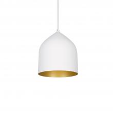 Kuzco Lighting 49108-WH/GD - Helena 8-in White/Gold 1 Light Pendant